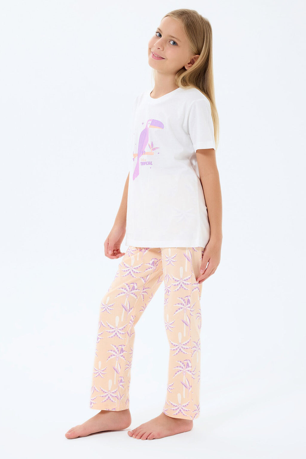 Rolypoly Kız Çocuk Beyaz Pijama Takım
