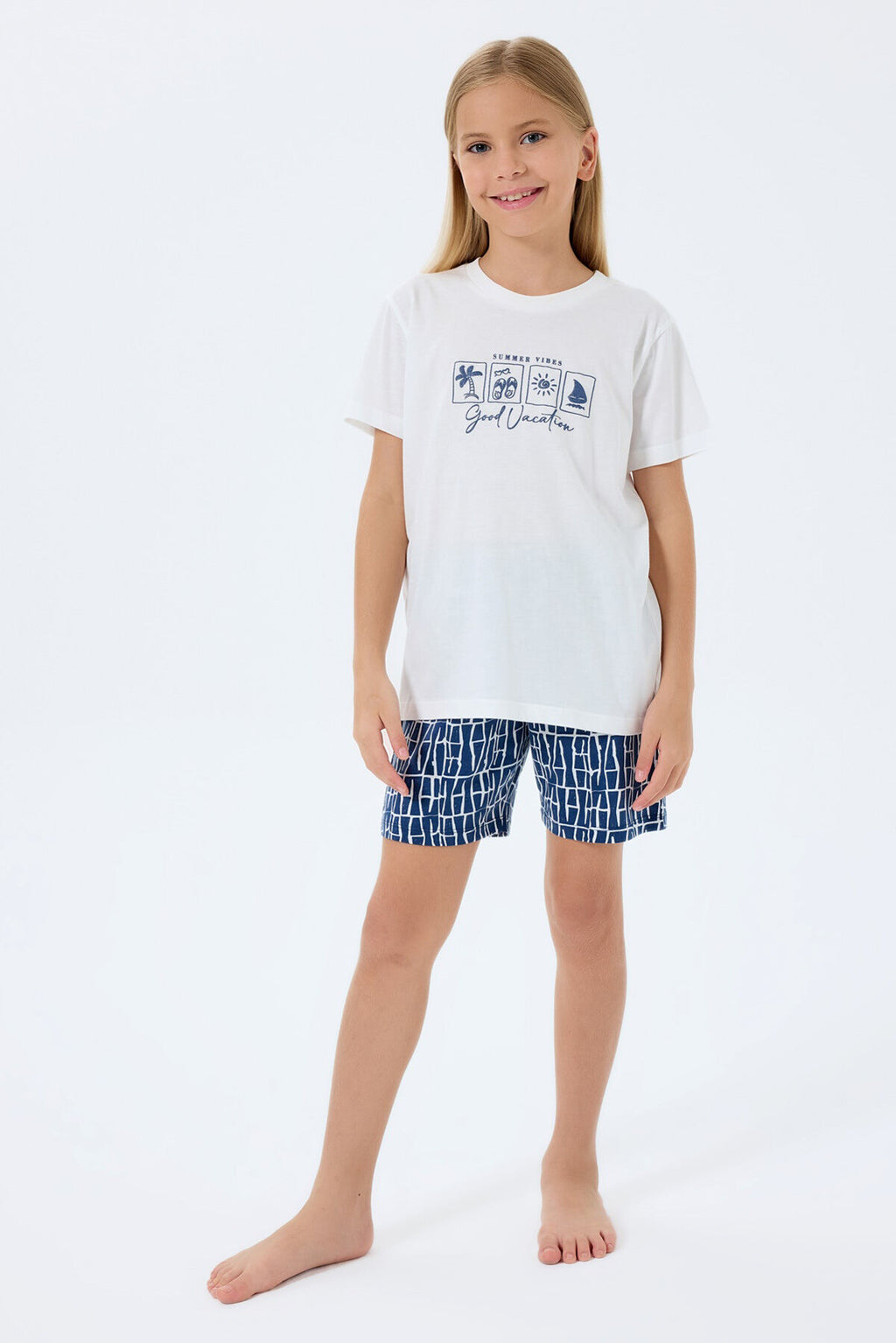 Rolypoly Kız Çocuk Beyaz Şort Takım