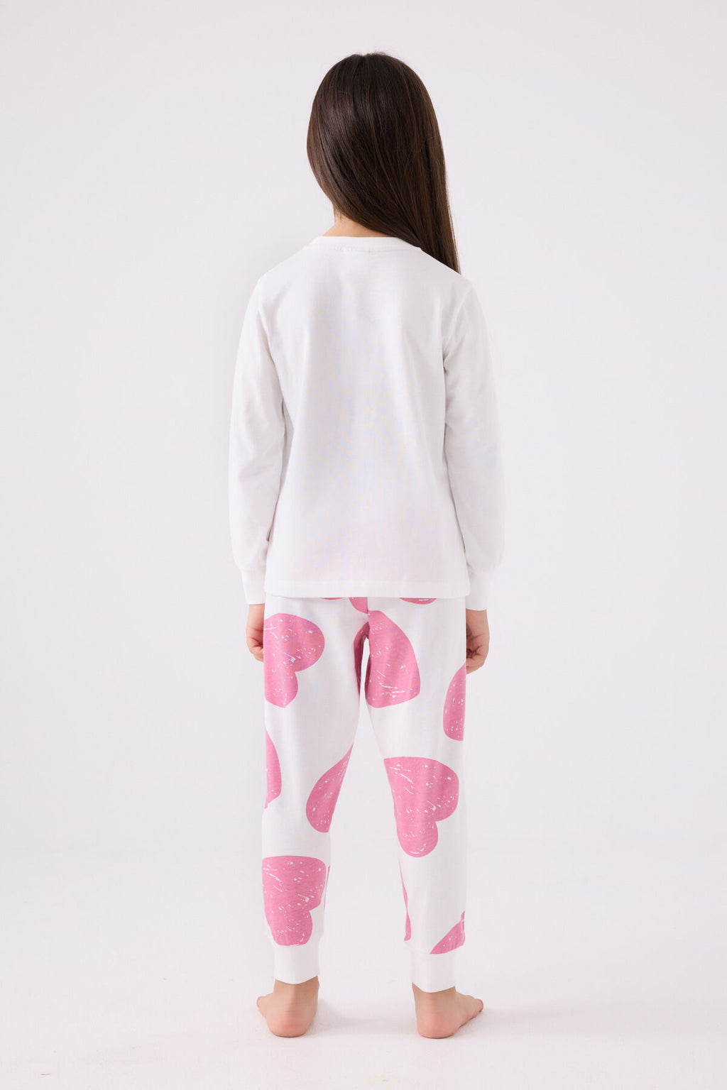 Kız Çocuk Pembe Uzun Kol Pijama Takım