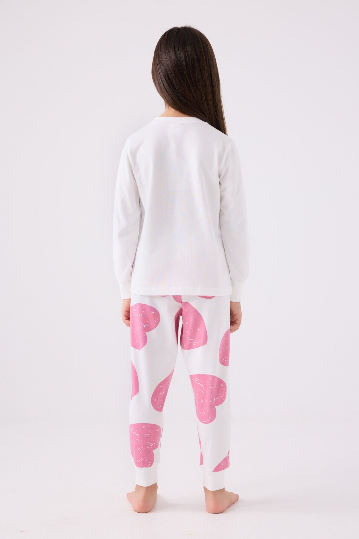 Kız Çocuk Pembe Uzun Kol Pijama Takım