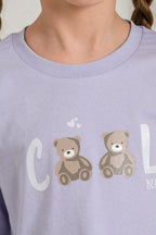 Rolypoly Kız Çocuk Cool Bear Mor Uzun Kol Pijama Takım RP3912-C-V2