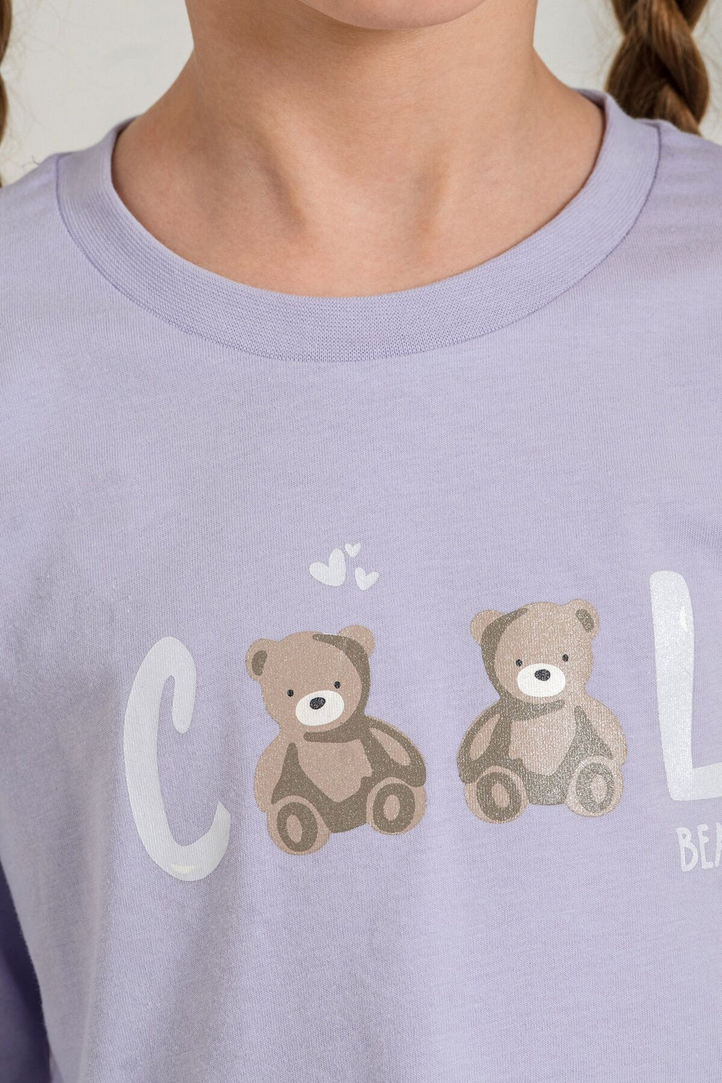 Rolypoly Kız Çocuk Cool Bear Mor Uzun Kol Pijama Takım RP3912-C-V2
