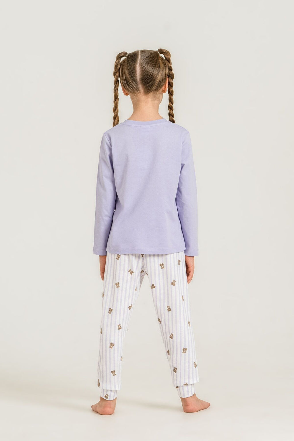 Rolypoly Kız Çocuk Cool Bear Mor Uzun Kol Pijama Takım RP3912-C-V2