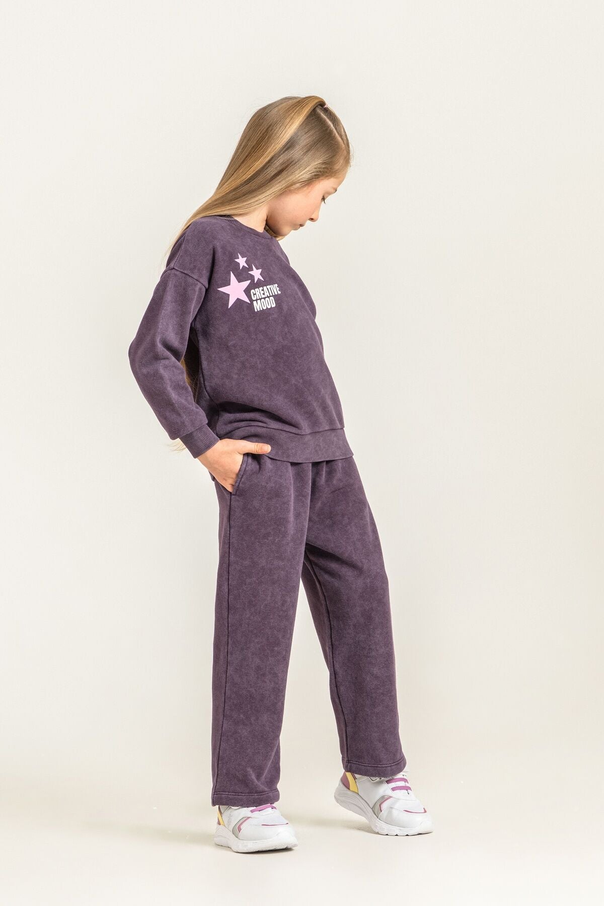 Rolypoly Kız Çocuk Creative Mood Mor Eşofman Takımı RP3927-C-V2