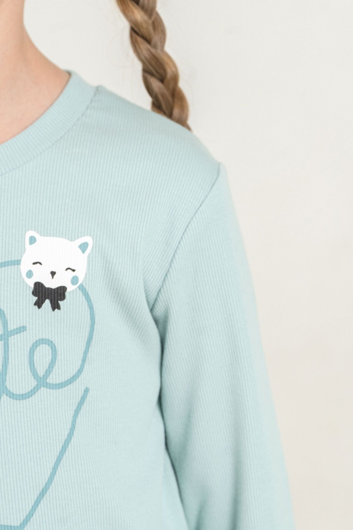 Rolypoly Kız Çocuk Cute Kitten Yeşil Tayt Takım RP3900-C-V2