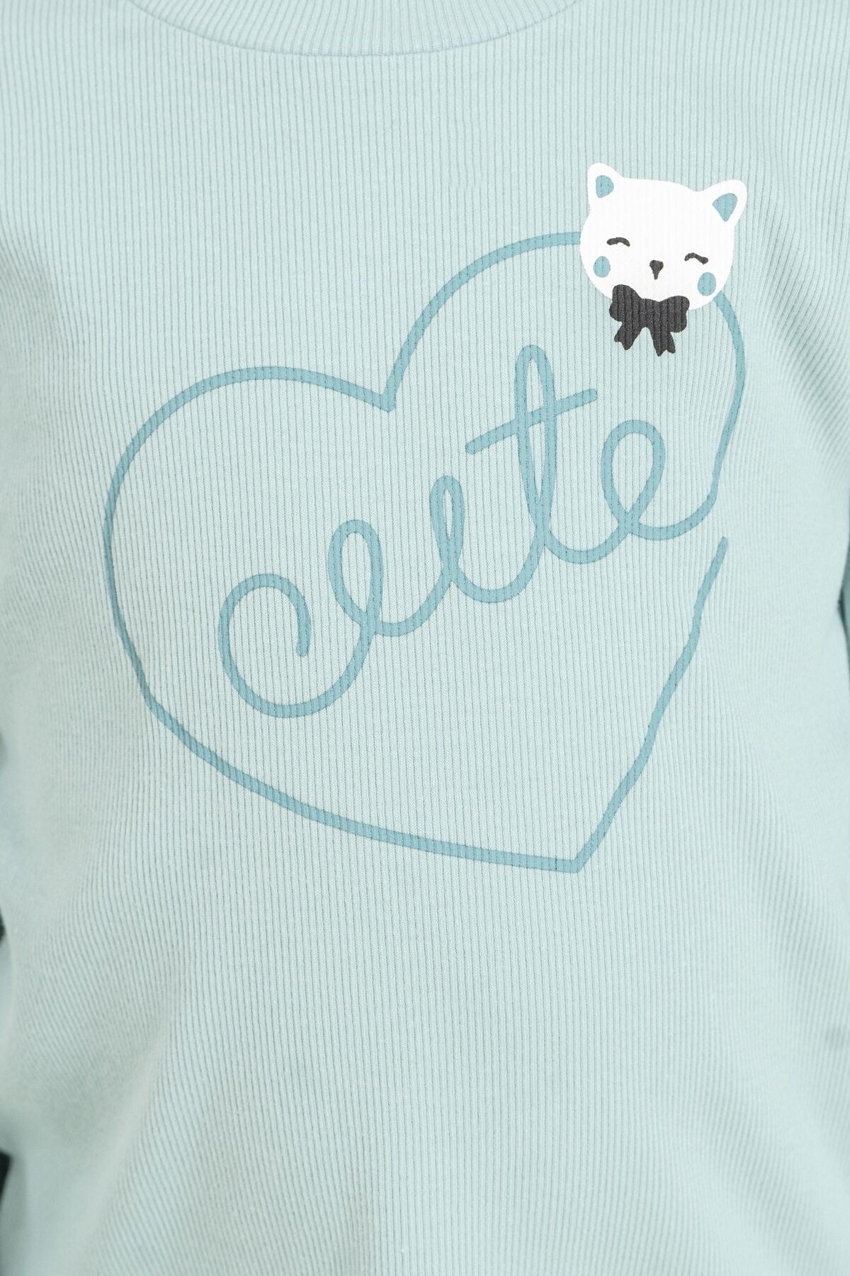 Rolypoly Kız Çocuk Cute Kitten Yeşil Tayt Takım RP3900-C-V2
