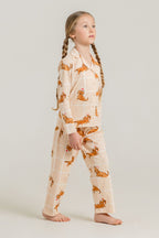 Rolypoly Kız Çocuk Cute Puppy Krem Gömlek Pijama Takımı RP3908-C-V1