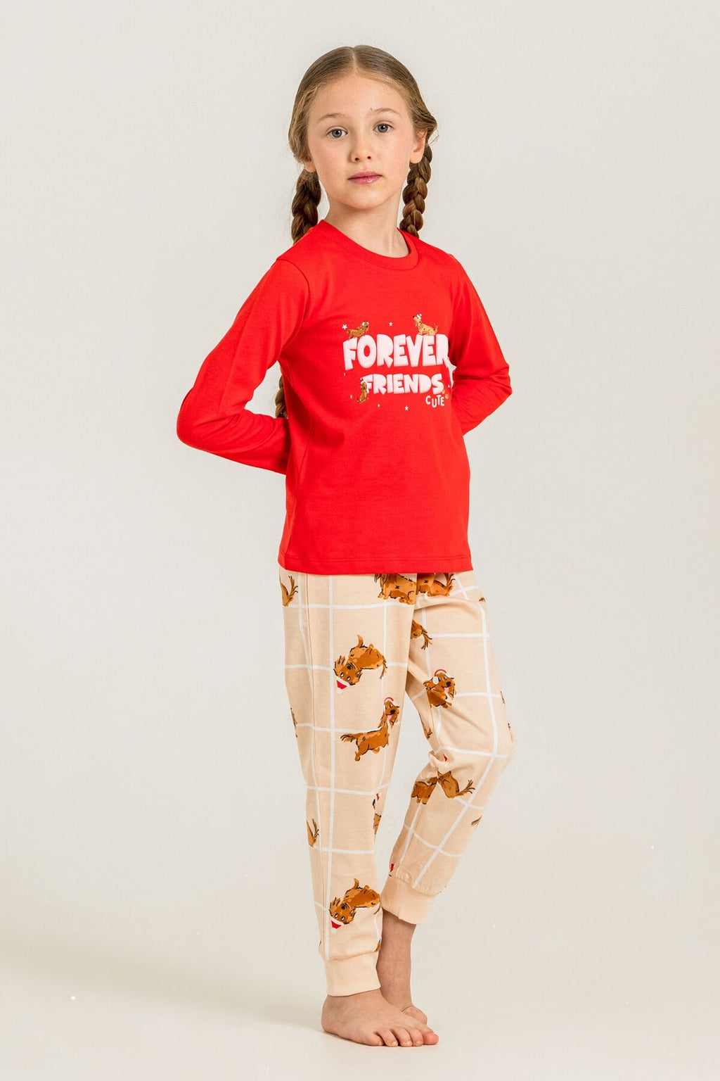 Rolypoly Kız Çocuk Forever Friends Kırmızı Uzun Kol Pijama Takım RP3907-C-V1