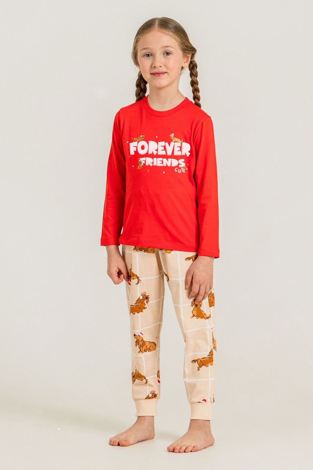 Rolypoly Kız Çocuk Forever Friends Kırmızı Uzun Kol Pijama Takım RP3907-C-V1