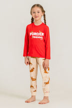 Rolypoly Kız Çocuk Forever Friends Kırmızı Uzun Kol Pijama Takım RP3907-C-V1