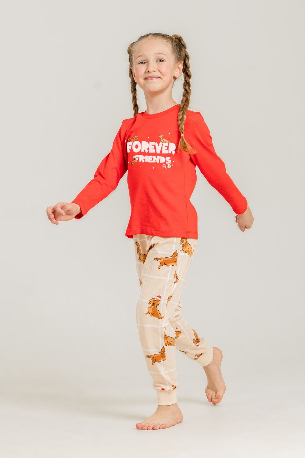 Rolypoly Kız Çocuk Forever Friends Kırmızı Uzun Kol Pijama Takım RP3907-C-V1
