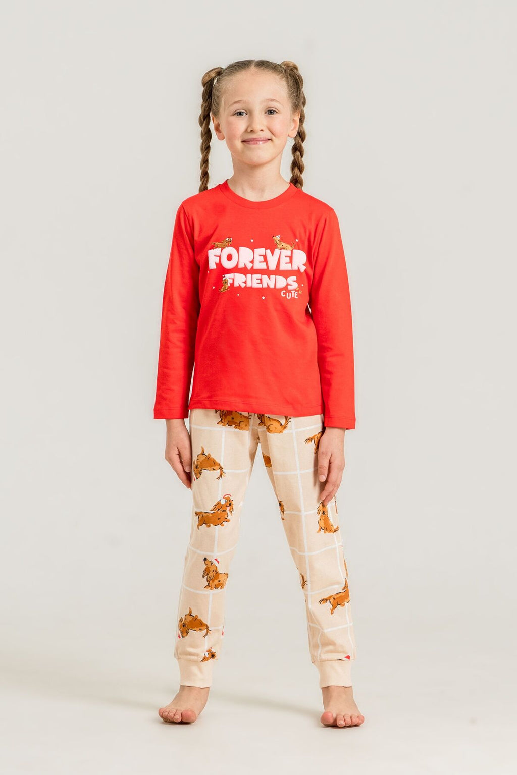 Rolypoly Kız Çocuk Forever Friends Kırmızı Uzun Kol Pijama Takım RP3907-C-V1