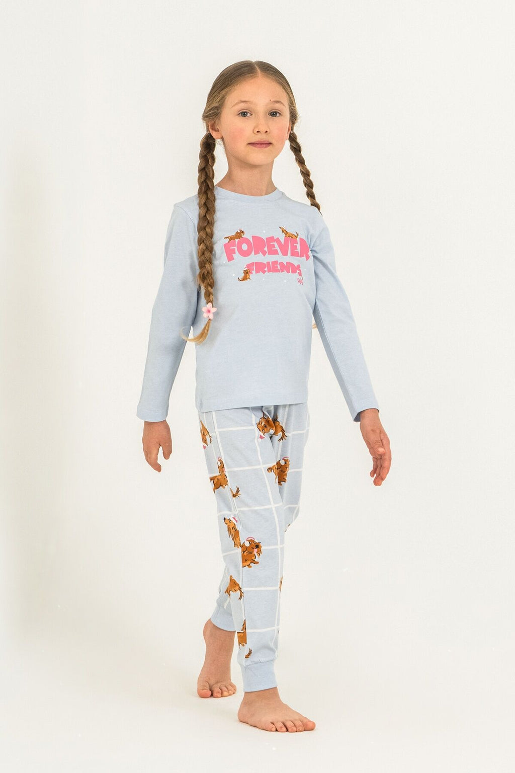Rolypoly Kız Çocuk Forever Friends Mavi Uzun Kol Pijama Takım RP3907-C-V2