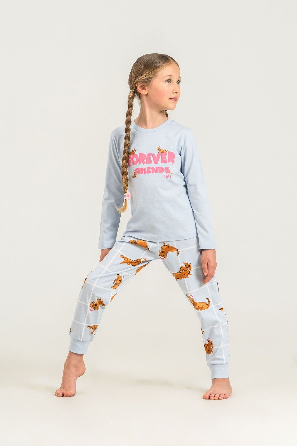 Rolypoly Kız Çocuk Forever Friends Mavi Uzun Kol Pijama Takım RP3907-C-V2 Ürün ana görseli