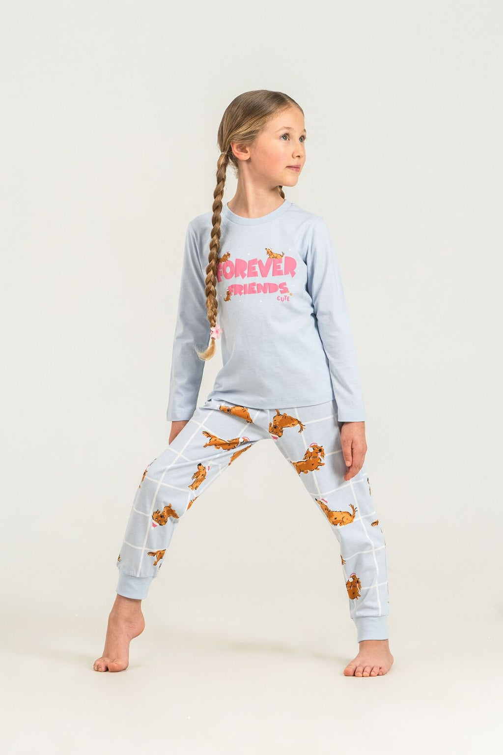 Rolypoly Kız Çocuk Forever Friends Mavi Uzun Kol Pijama Takım RP3907-C-V2