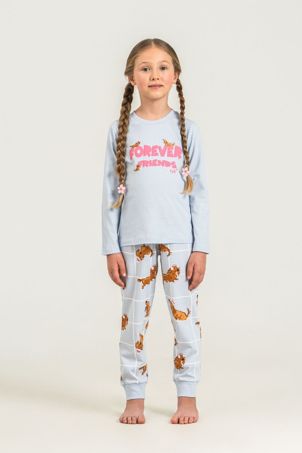 Rolypoly Kız Çocuk Forever Friends Mavi Uzun Kol Pijama Takım RP3907-C-V2