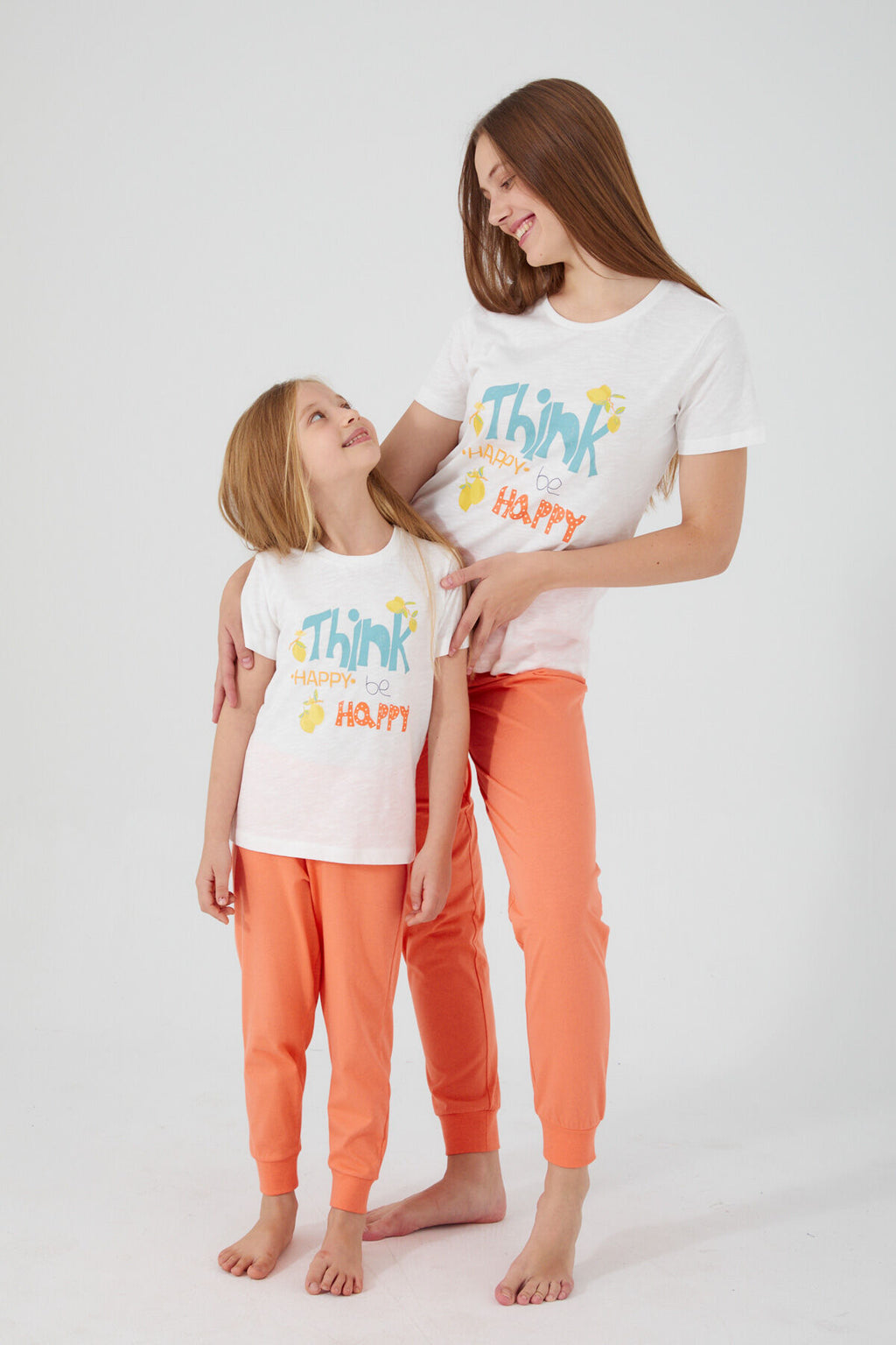 Think Happy Be Happy Krem Kız Çocuk Kısa Kol Pijama Takım