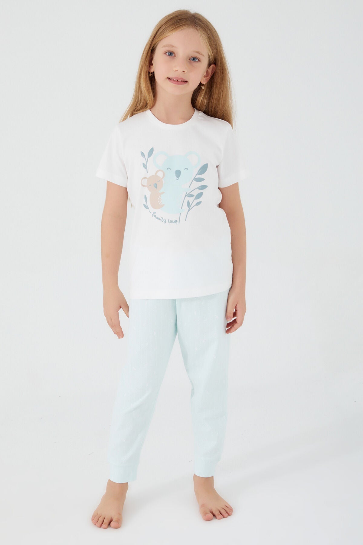 Teddy Bears Beyaz Kız Çocuk Kısa Kol Pijama Takım Ürün ana görseli