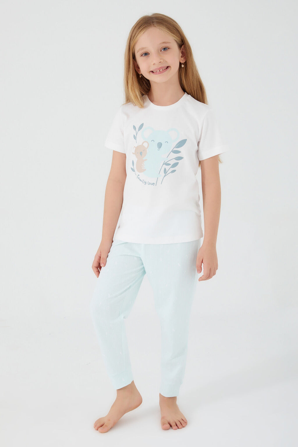 Teddy Bears Beyaz Kız Çocuk Kısa Kol Pijama Takım