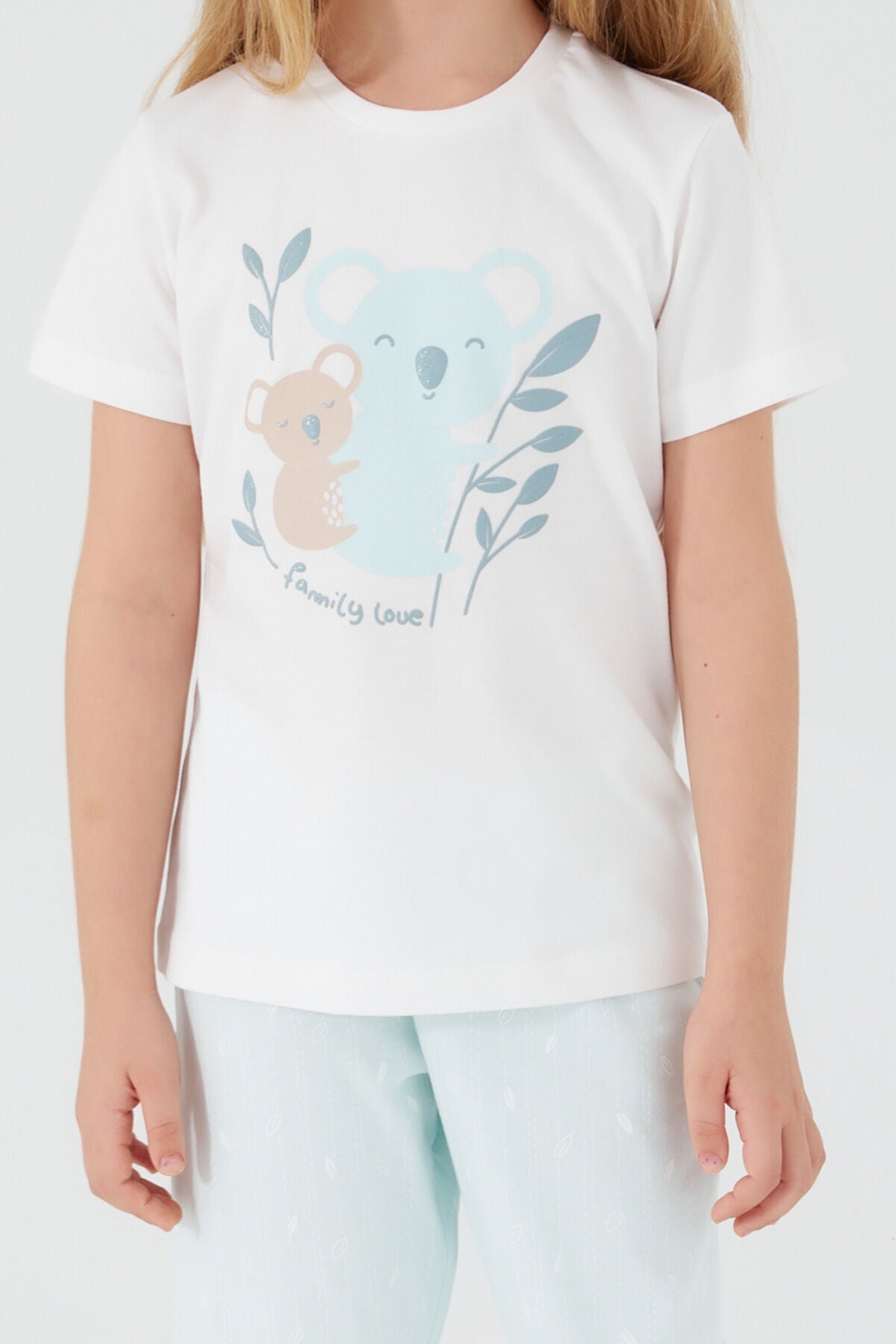 Teddy Bears Beyaz Kız Çocuk Kısa Kol Pijama Takım