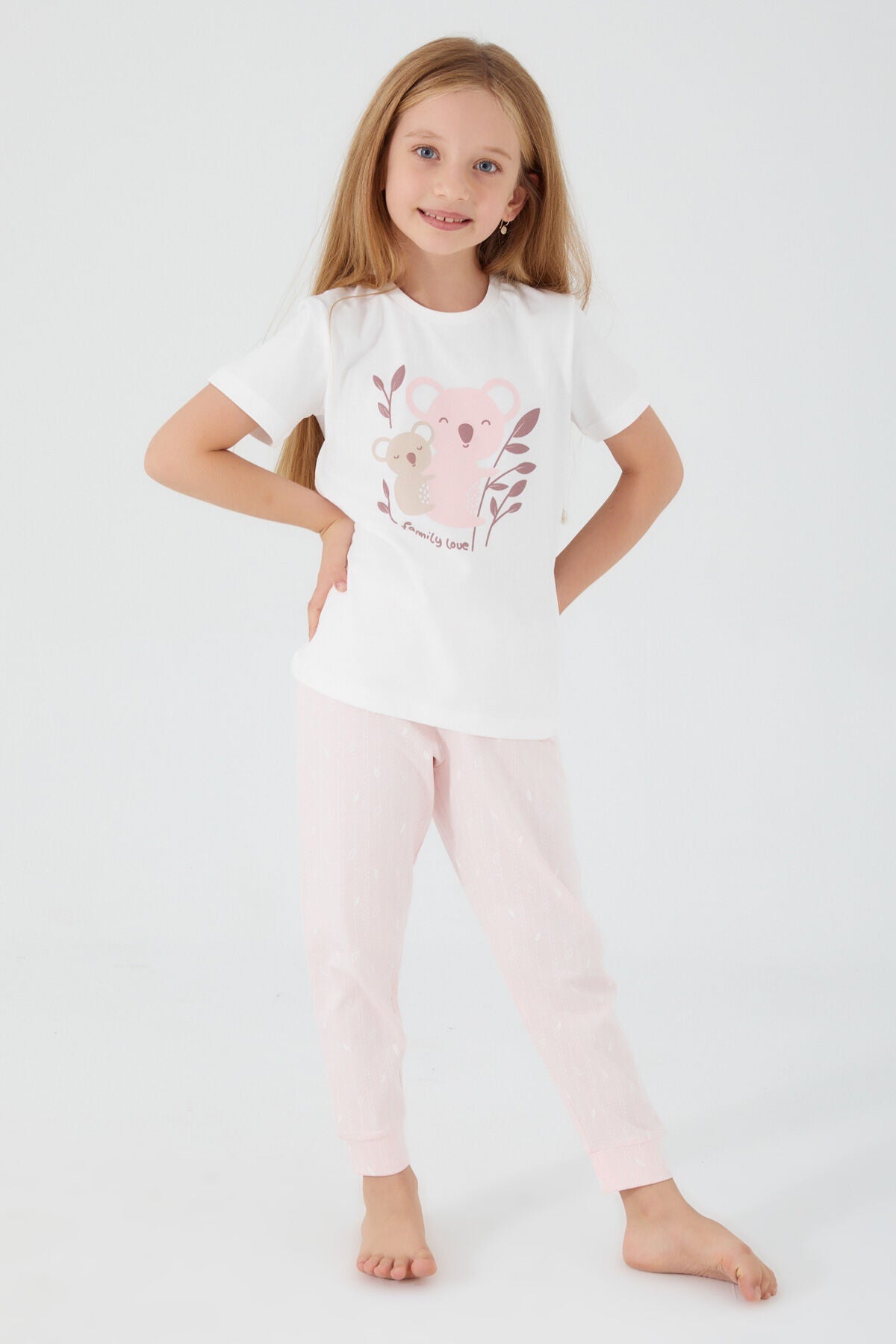 Teddy Bears Beyaz Kız Çocuk Kısa Kol Pijama Takım Ürün ana görseli