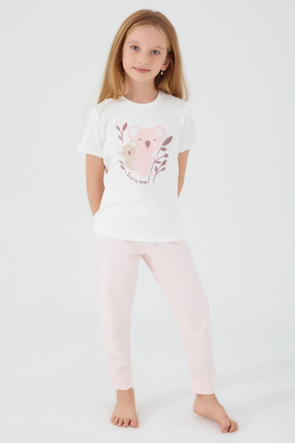 Teddy Bears Beyaz Kız Çocuk Kısa Kol Pijama Takım