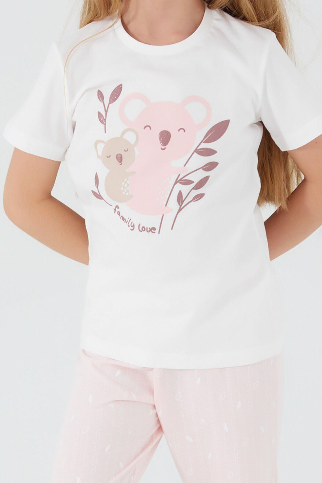 Teddy Bears Beyaz Kız Çocuk Kısa Kol Pijama Takım