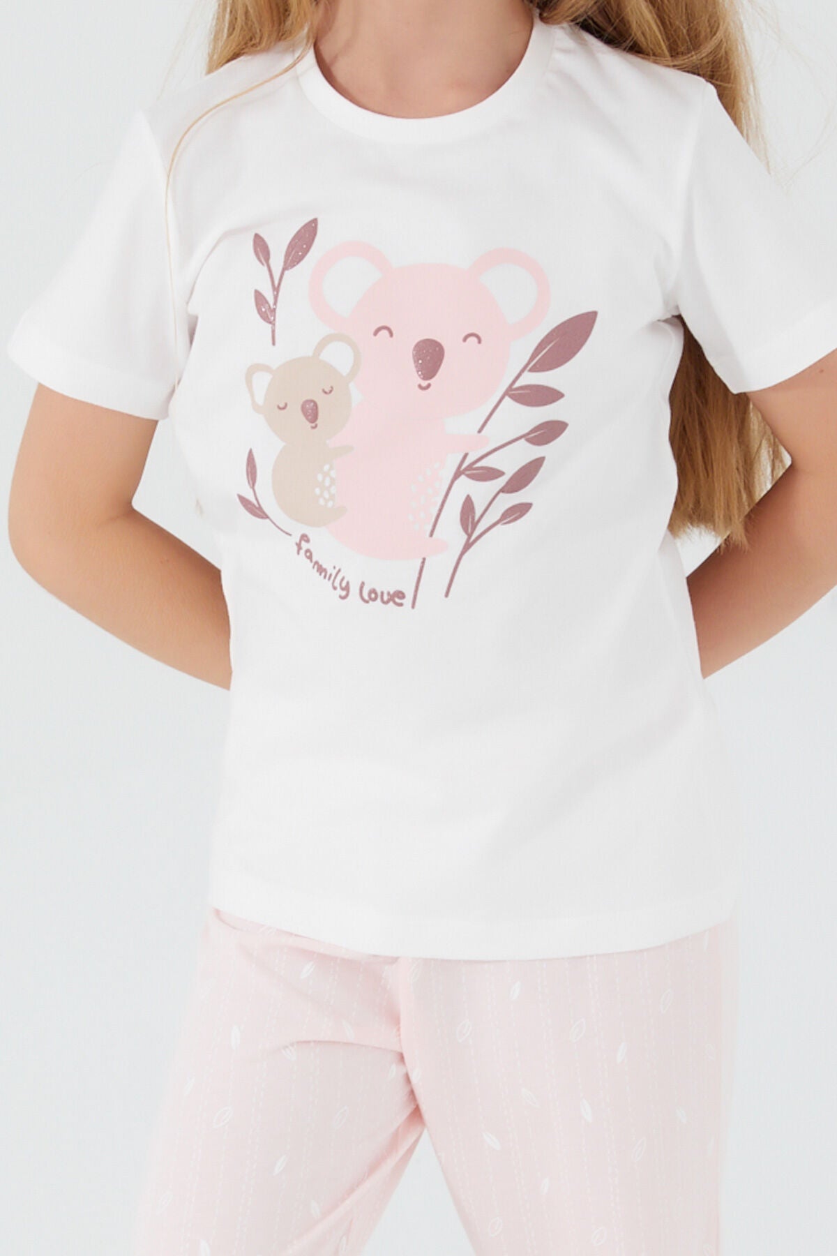 Teddy Bears Beyaz Kız Çocuk Kısa Kol Pijama Takım