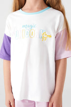 Magic Unicorn Krem Kız Çocuk Şort Takım