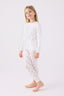 Rolypoly Kız Çocuk Bisiklet Yaka Pigment Baskılı Kışlık Regular Fit Beyaz Pijama Takımı RP3458-C-V2