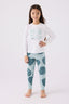 Rolypoly Kız Çocuk Bisiklet Yaka Pigment Baskılı Kışlık Regular Fit Mavi Pijama Takımı RP3471-C-V2