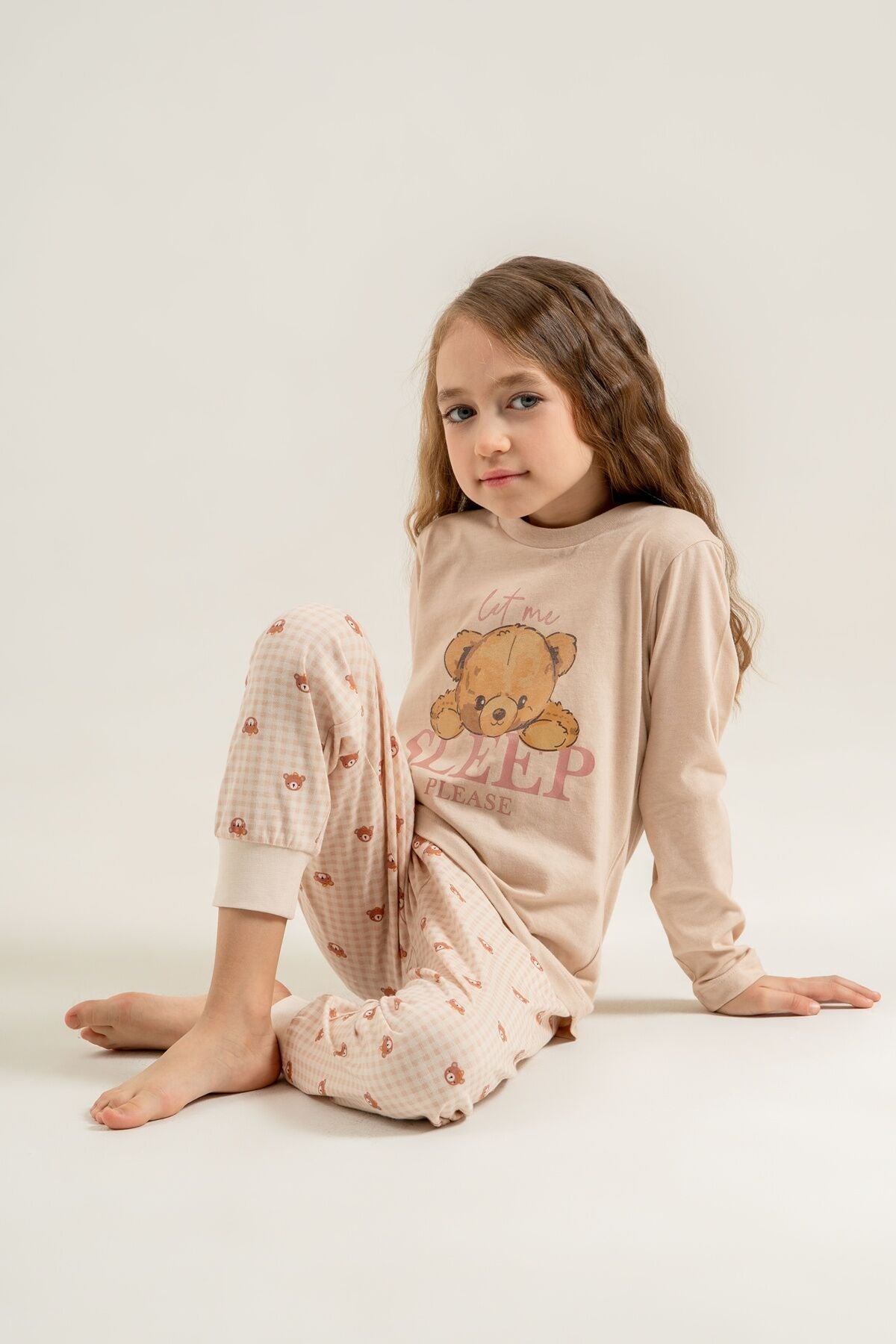 Rolypoly Kız Çocuk Let Me Sleep Please Pembe Uzun Kol Pijama Takım RP3915-C-V1 Ürün ikincil görseli