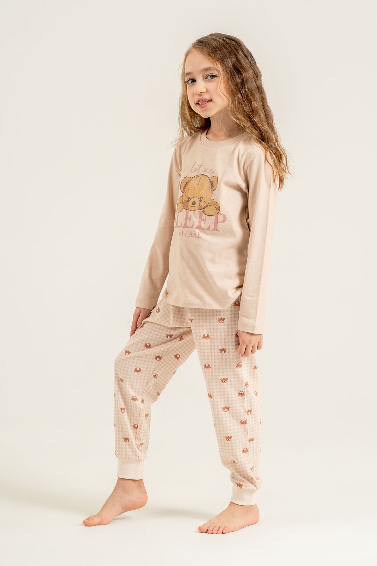 Rolypoly Kız Çocuk Let Me Sleep Please Pembe Uzun Kol Pijama Takım RP3915-C-V1