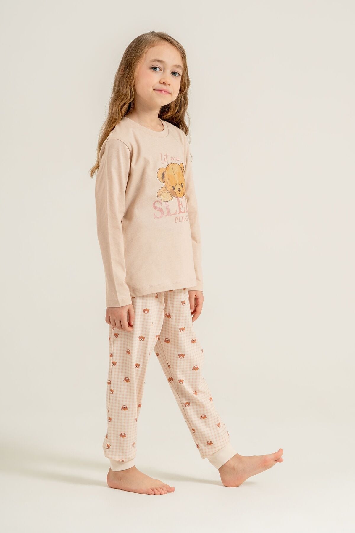 Rolypoly Kız Çocuk Let Me Sleep Please Pembe Uzun Kol Pijama Takım RP3915-C-V1