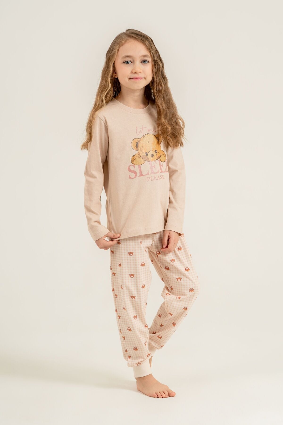 Rolypoly Kız Çocuk Let Me Sleep Please Pembe Uzun Kol Pijama Takım RP3915-C-V1 Ürün ana görseli