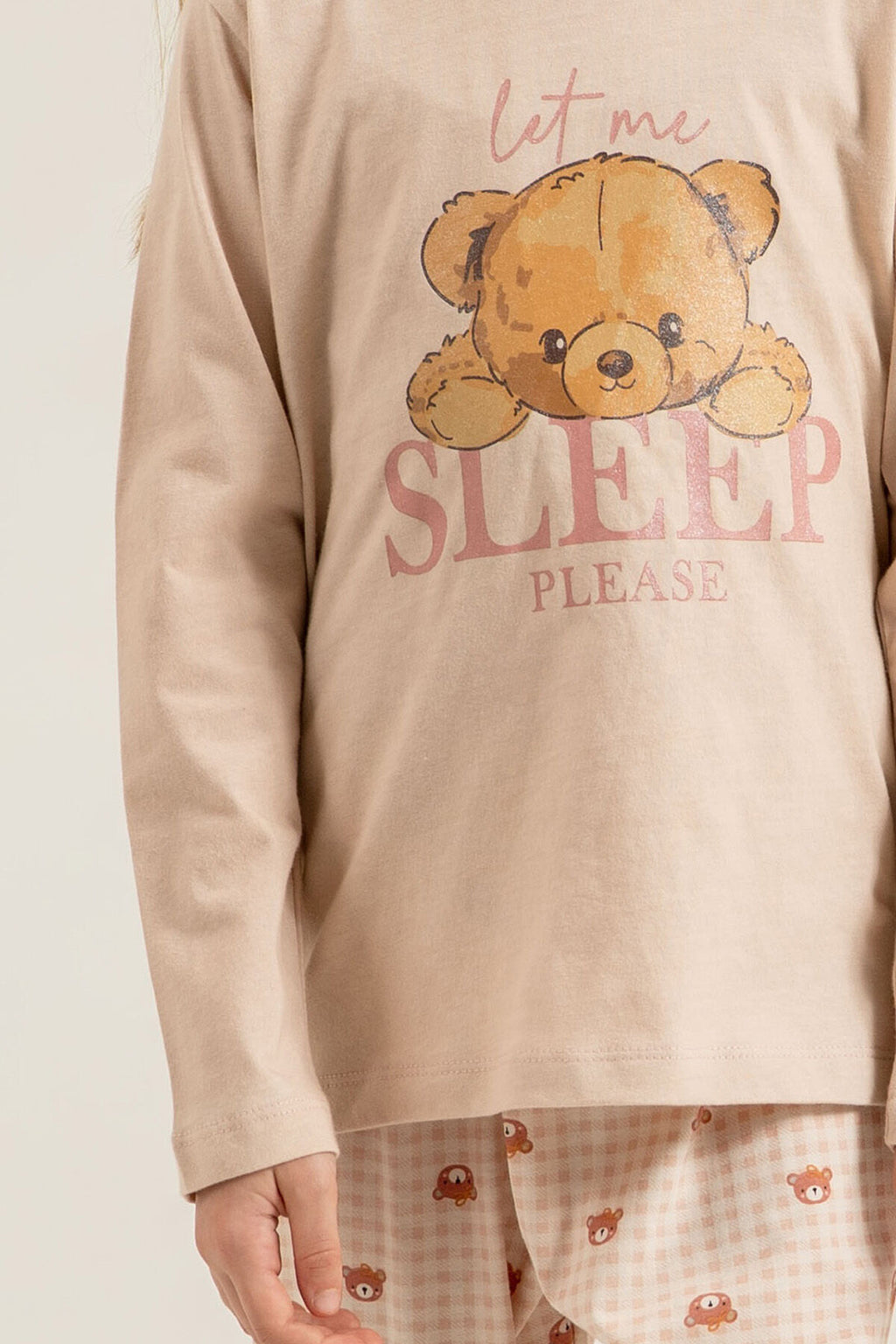 Rolypoly Kız Çocuk Let Me Sleep Please Pembe Uzun Kol Pijama Takım RP3915-C-V1