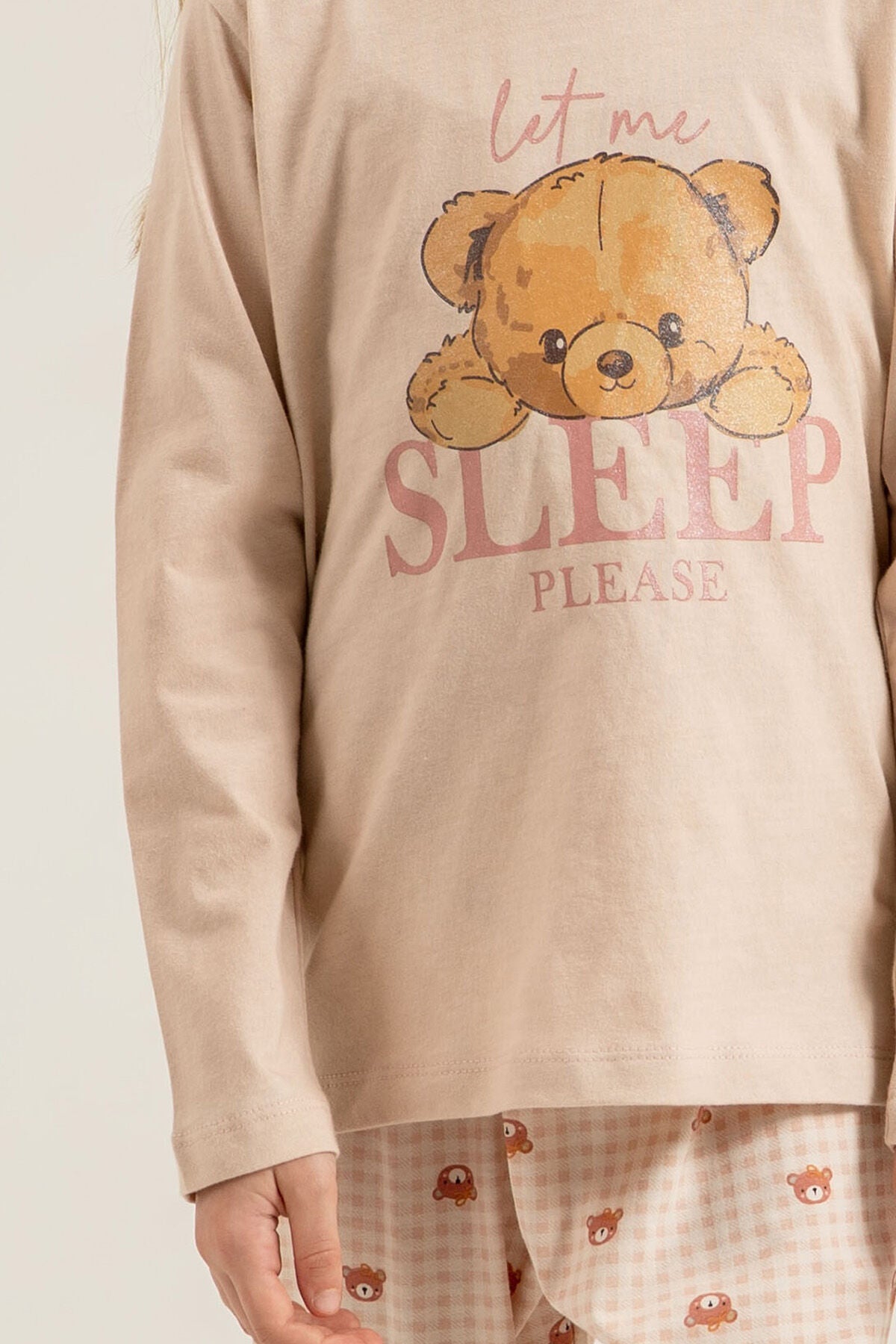 Rolypoly Kız Çocuk Let Me Sleep Please Pembe Uzun Kol Pijama Takım RP3915-C-V1