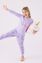 Kız Çocuk Mor Uzun Kol Pijama Takım