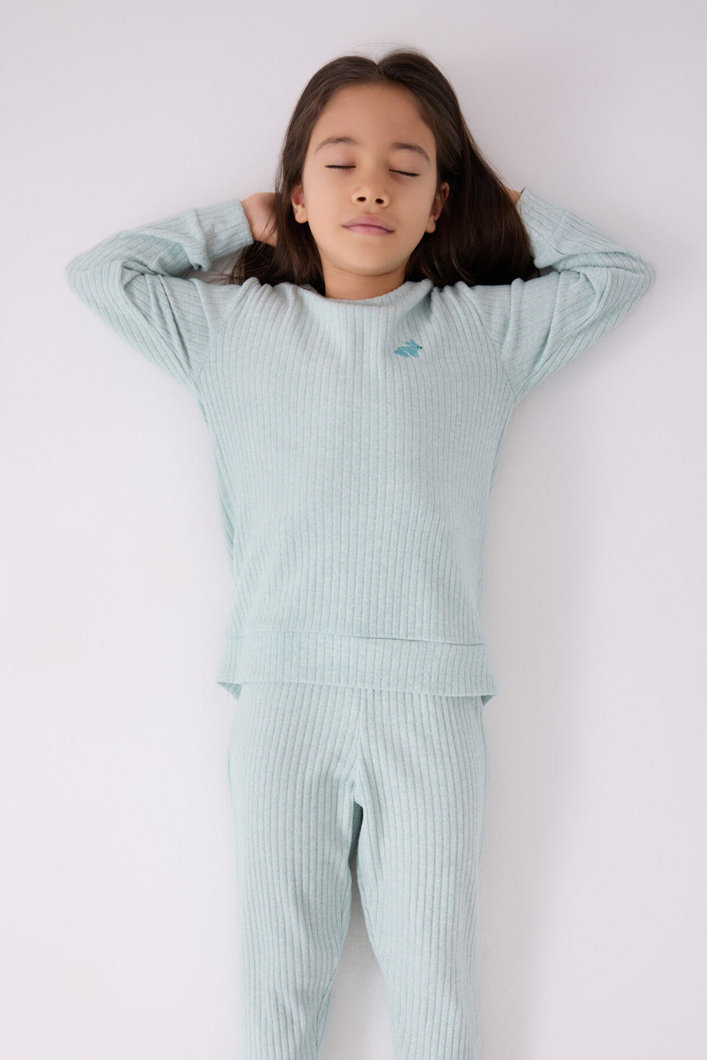 Kız Çocuk Mavi Uzun Kol Pijama Takım