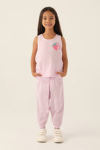 Rolypoly Kız Çocuk Bisiklet Yaka Pigment Baskılı Yazlık Regular Fit Mor Pijama Takımı RP3412-C-V1
