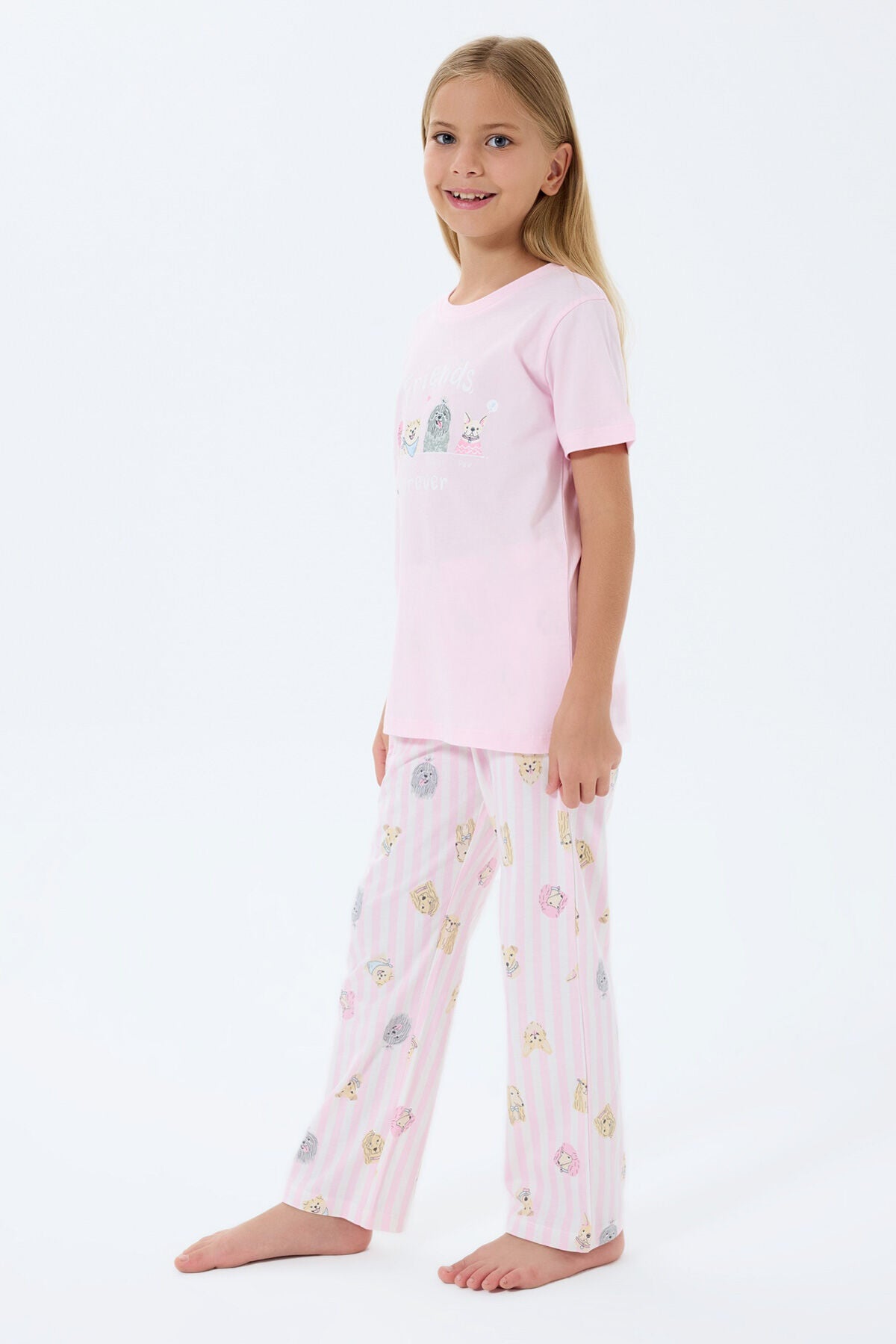 Rolypoly Kız Çocuk Pembe Pijama Takım Ürün ikincil görseli