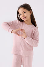 Kız Çocuk Pembe Uzun Kol Pijama Takım