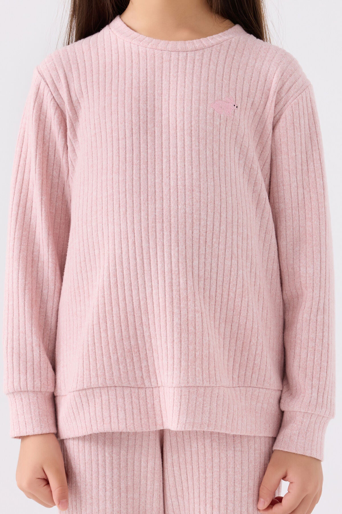 Kız Çocuk Pembe Uzun Kol Pijama Takım