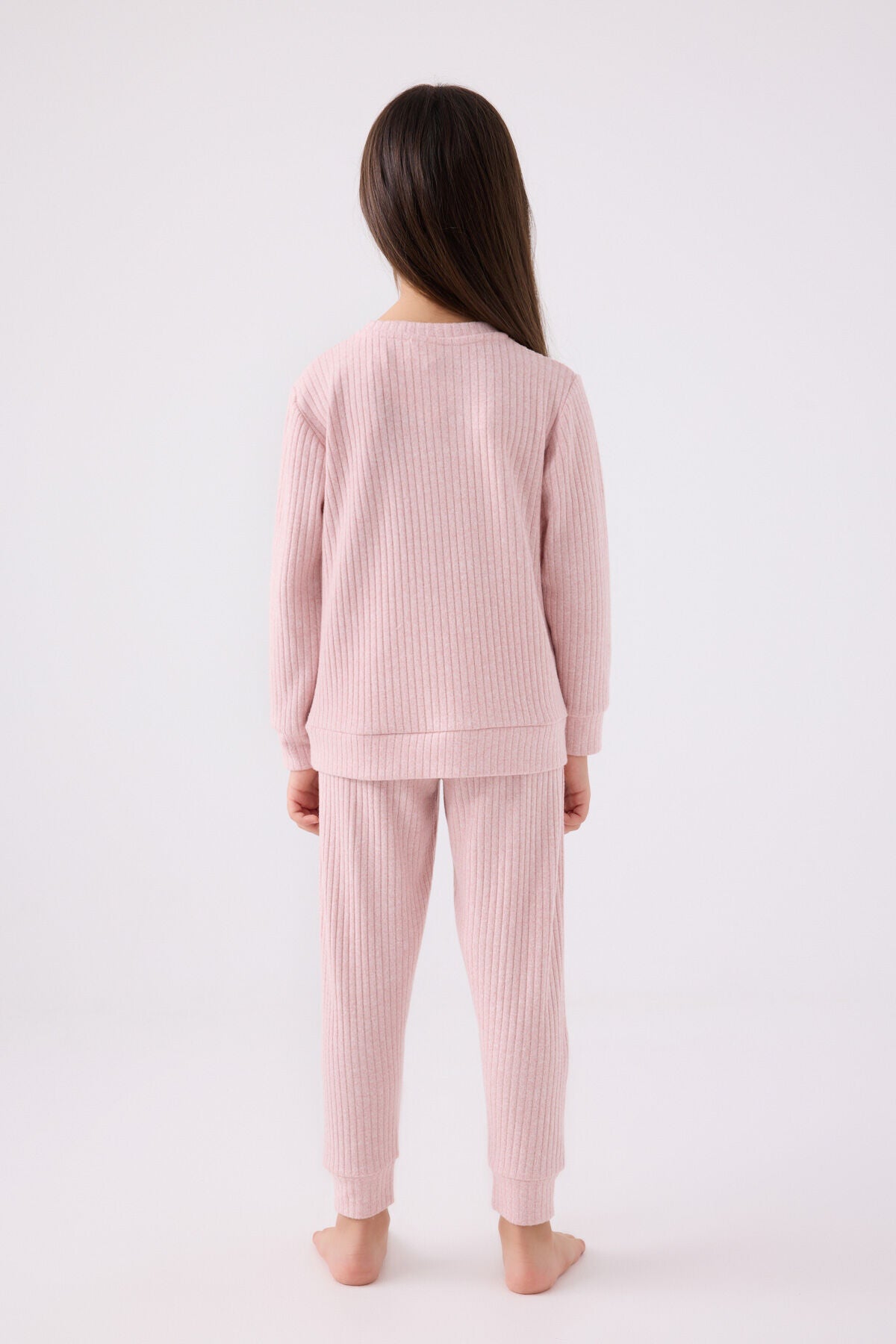 Kız Çocuk Pembe Uzun Kol Pijama Takım