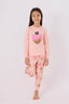 Rolypoly Kız Çocuk Bisiklet Yaka Pigment Baskılı Kışlık Regular Fit Pembe Pijama Takımı RP3465-C-V1