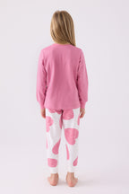 Kız Çocuk Pembe Uzun Kol Pijama Takım