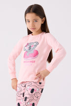 Kız Çocuk Pembe Uzun Kol Pijama Takım RP3490-C-V2