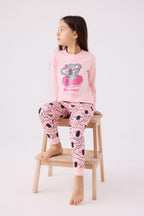 Kız Çocuk Pembe Uzun Kol Pijama Takım RP3490-C-V2