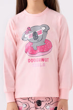 Kız Çocuk Pembe Uzun Kol Pijama Takım RP3490-C-V2