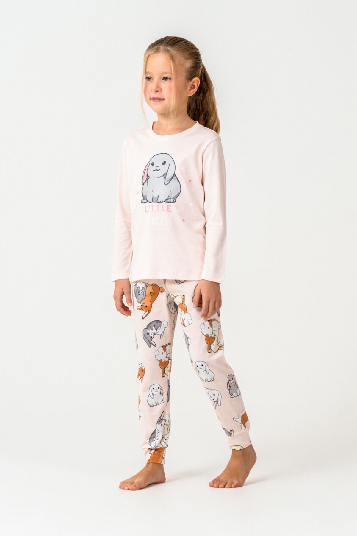 Rolypoly Kız Çocuk Pembe Uzun Pijama Takım Ürün ana görseli